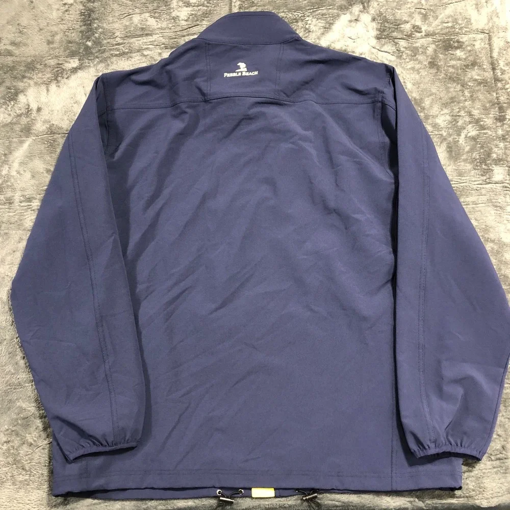 Pebble Beach Jacket Mens XL Blue Water Wind Resistant Performance Full‎ Zip Golf